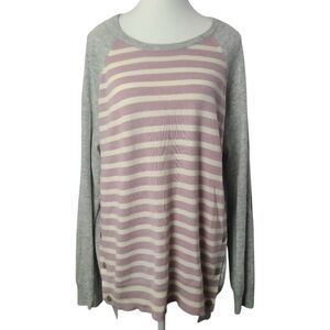 J. Crew crewneck striped wool & rabbit hair blend sweater, sz XL (PTP 22.5 in)